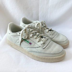 Reebok Off White Club C 85 Vintage Shoes, Women Size 10